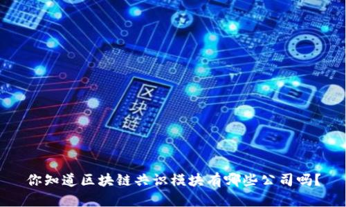 你知道区块链共识模块有哪些公司吗?