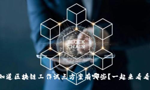 想知道区块链工作试点方案有哪些?一起来看看吧!